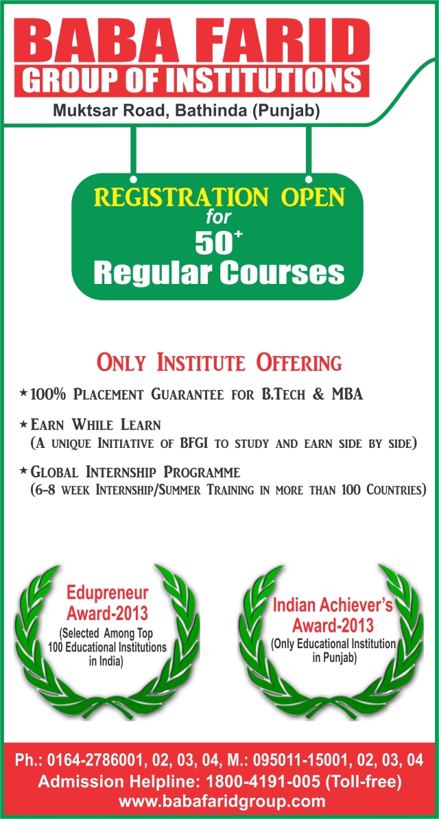 BFGI Registration open for all UG & PG Courses 